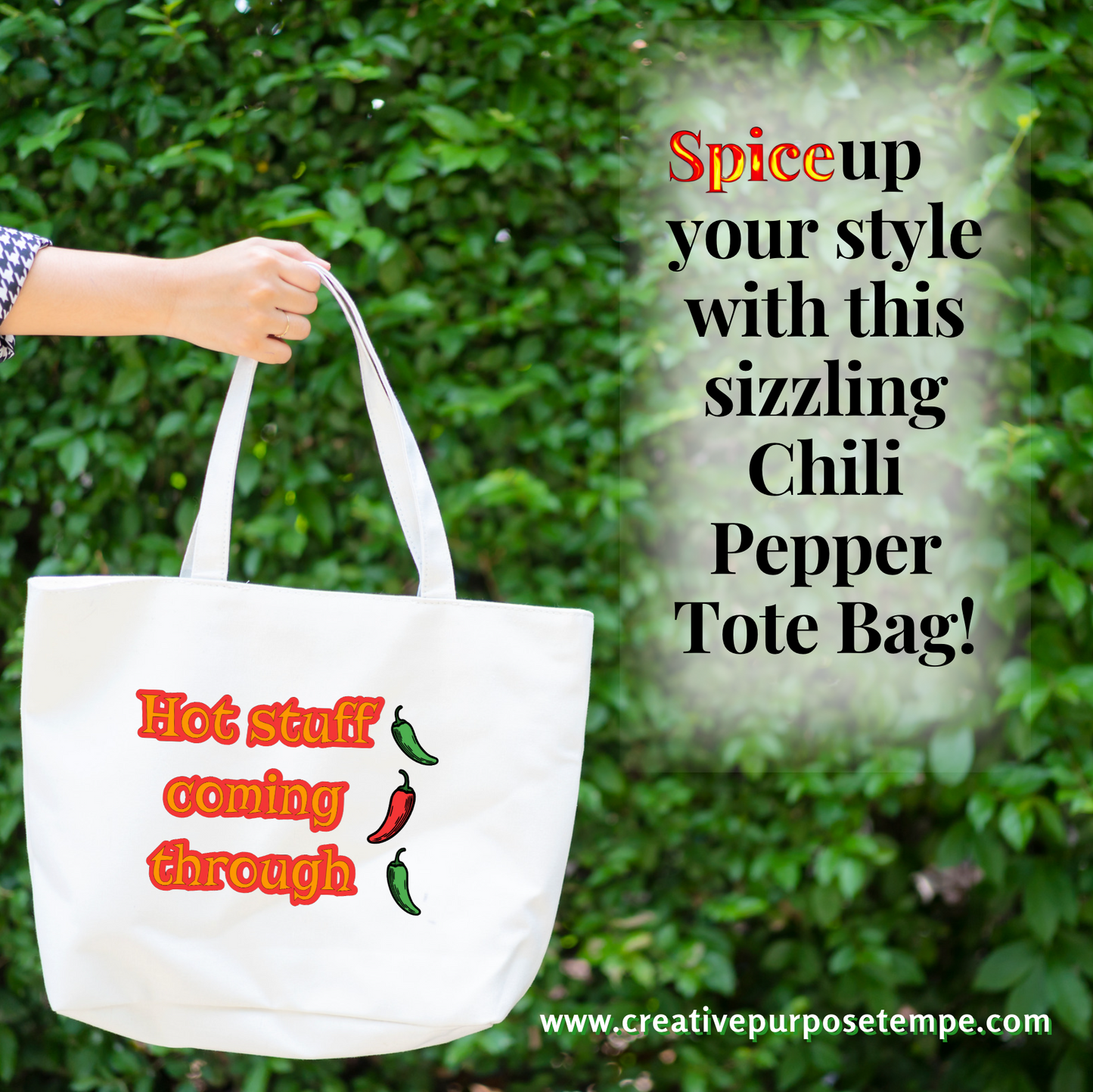 Spice up your style with this sizzling Chili Pepper Tote Bag!